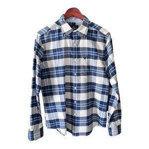 American Eagle Outfitters Blue Plaid Men’s Button Down Shirt M
